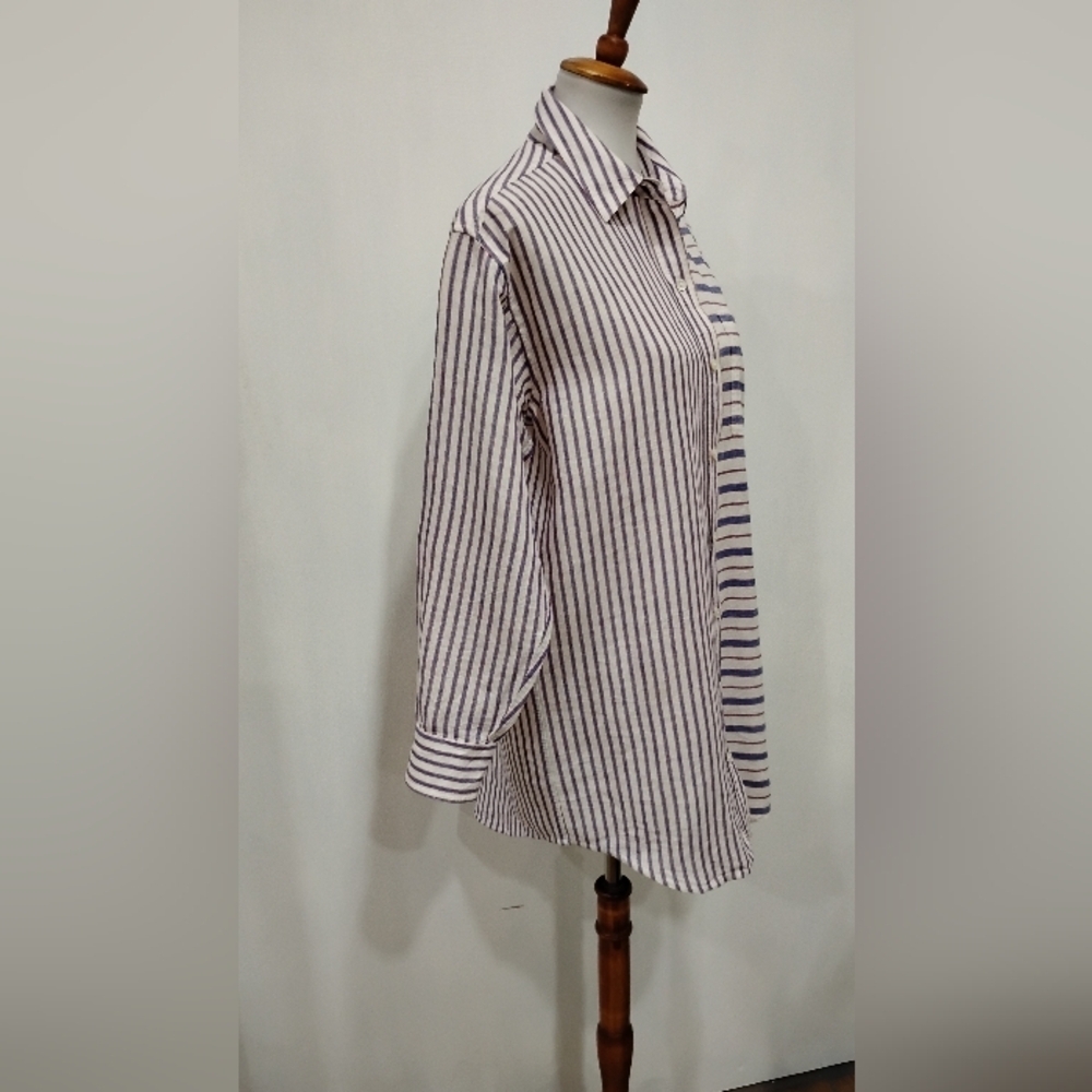 J. CREW STRIPED LINEN SHIRT DRESS - Picture 8 of 11